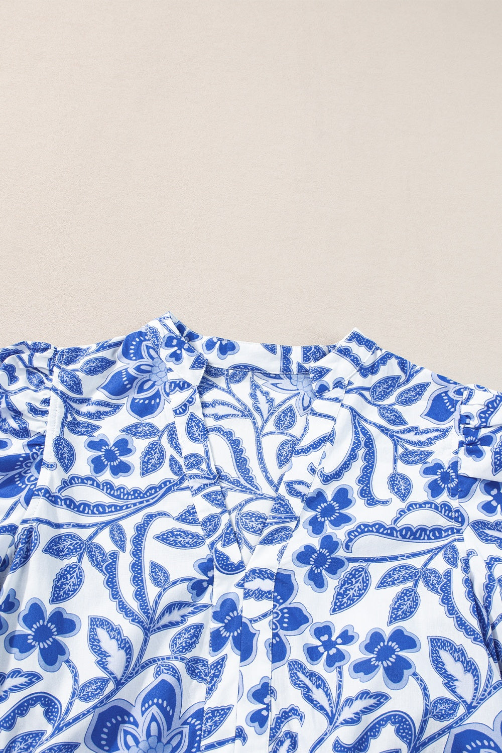 Royal Blue and white floral printed mini dress