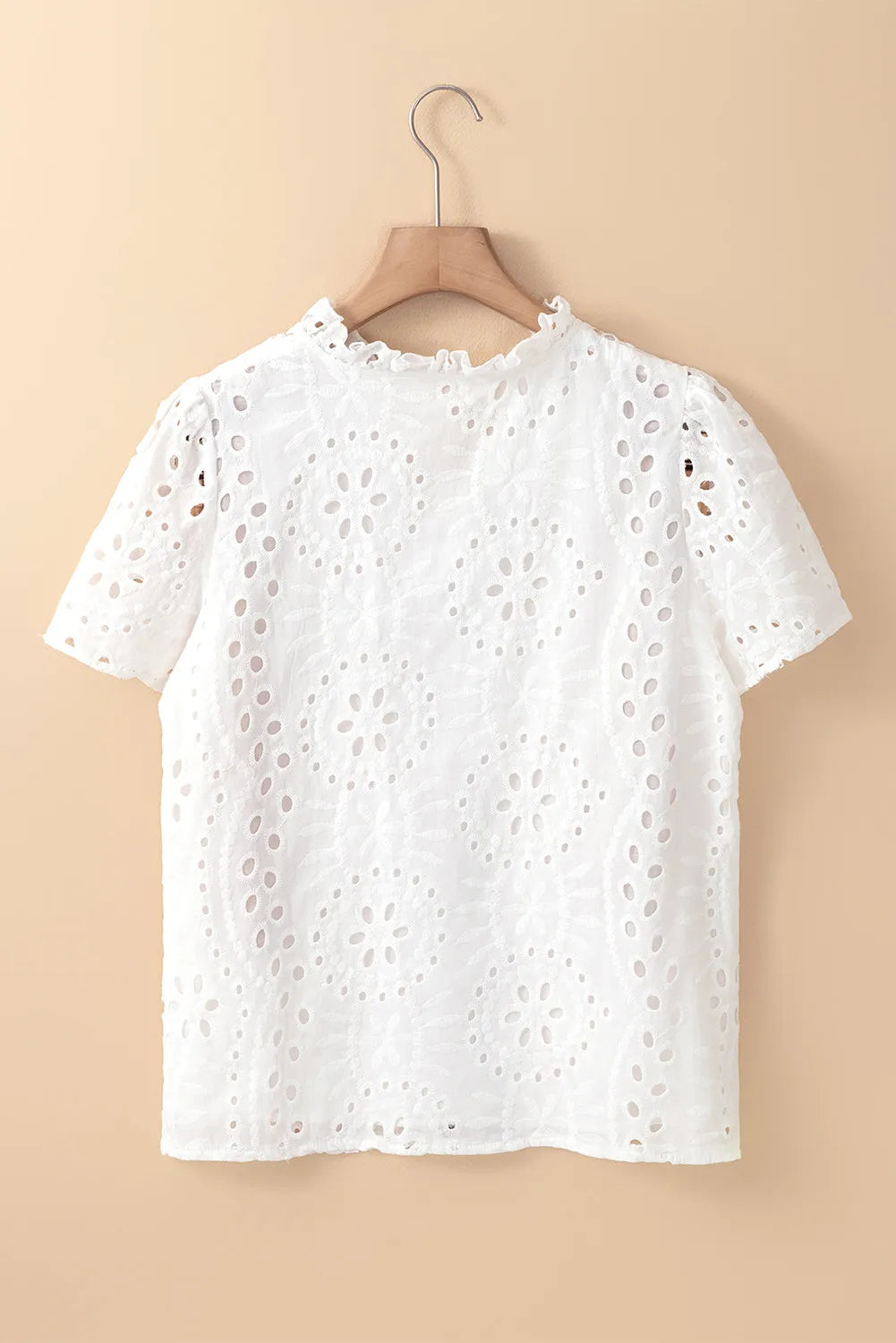 Eyelet Frill Short Sleeve Blouse 4