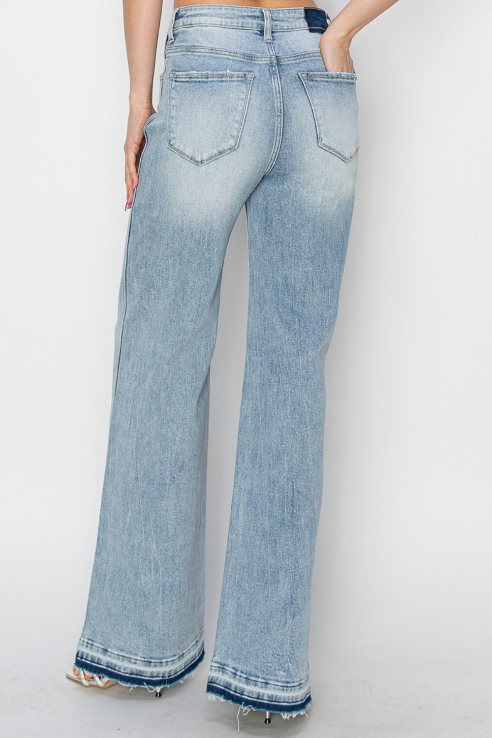 Full Size High Rise Wide Leg Jeans by Risen back view