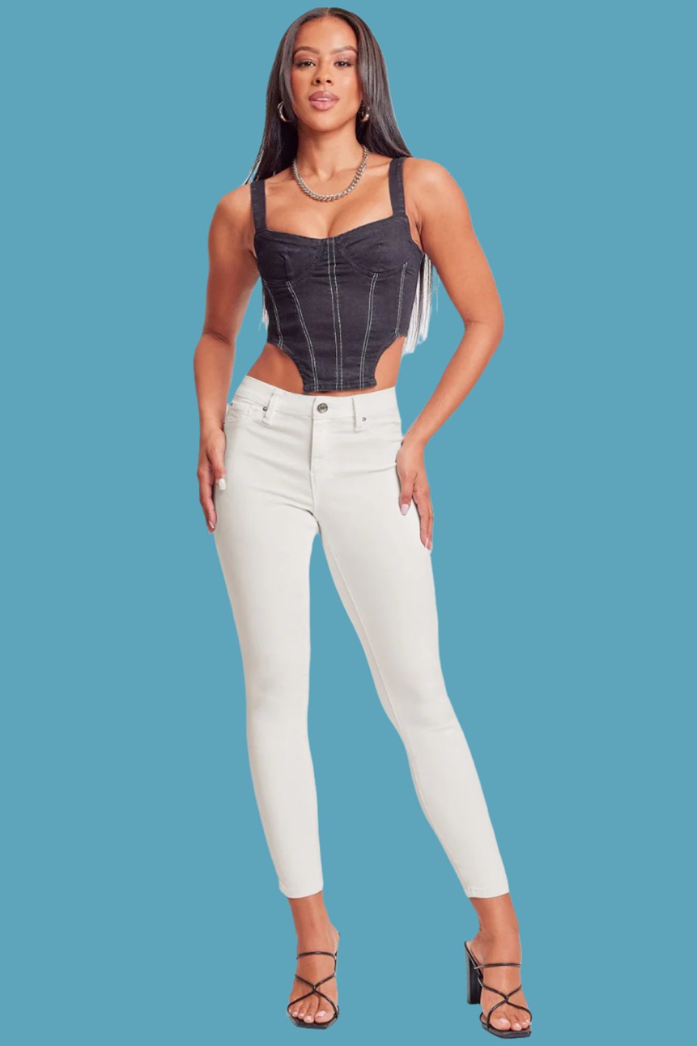 Hyperstretch Mid-Rise Skinny Jeans