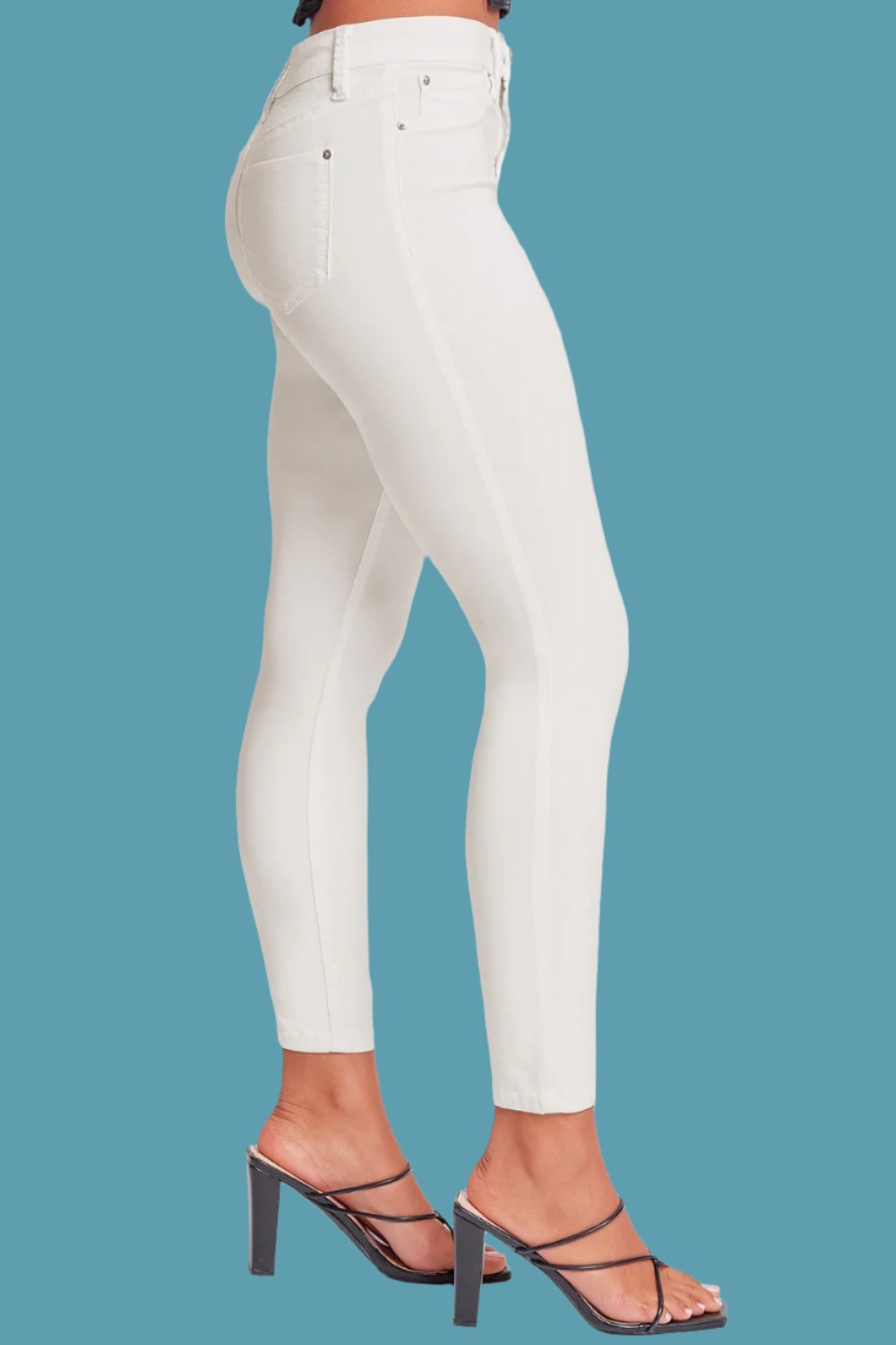 Hyperstretch Mid-Rise Skinny Jeans Side