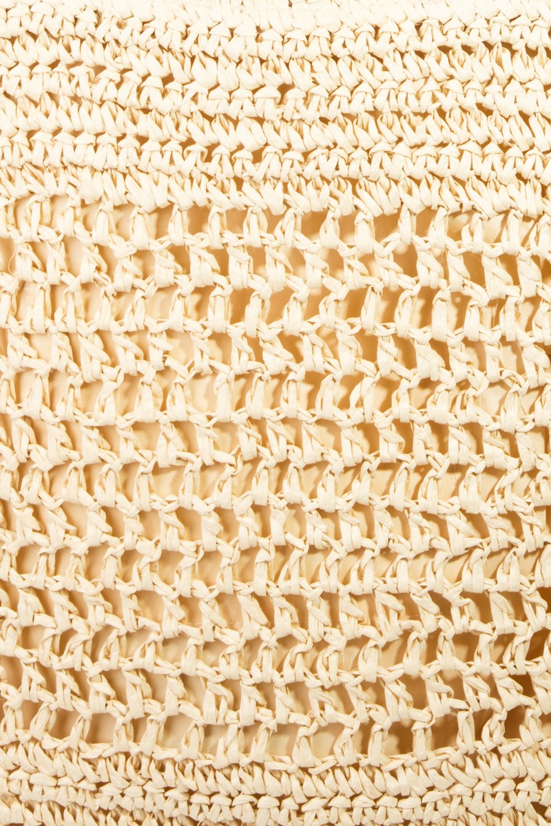 Straw Crochet Tote Bag Detail 