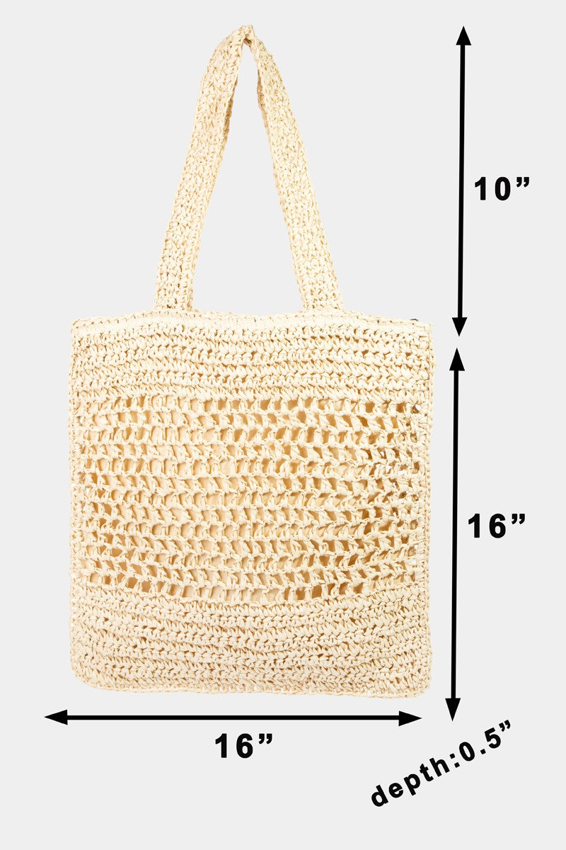 Straw Crochet Tote Bag Dimensions